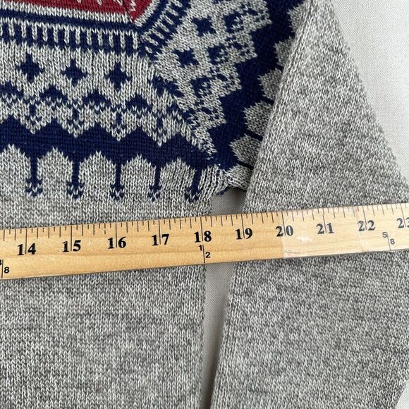 Vintage LL Bean Sweater Women’s Medium Fair Isle Collared 1/4 Zip - Picture 10 of 16